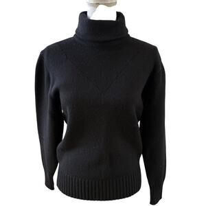 Vintage Bogner Feminine Wool Ski Sweater Turtleneck Black